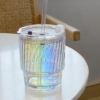 KiKiluxxa Rainbow Shaded Glass Mug Sipper Tumbler with Lid and Silicon Straw Cup - Pack of 2 - Milk Fruit Juice Glass Mug for Kids (Stroxt Rainbow T 2) - Image 9