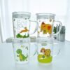 KiKiluxxa Mugs for Kids Random Design Cartoon Print Milk Glass Cup with Handle Spill Proof Lid and Straw Measuring Drinking Mug for Multiple Usage 350 ml Coffee Sipper Tumbler Cups & Mug - Image 7