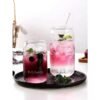 KiKiluxxa Glass Sipper Tumbler Mug with Straw and Pink/Brown Lid Ice Juice Drinks Glass Can Mug with Straw for Milk/Coffee/Green Tea Cup Set of 1-540ml Transparent Glass Cup (Sonic Tumbler 1) - Image 4