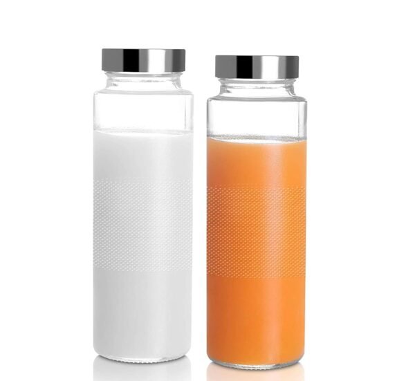 KiKiluxxa Milk Glass Water Bottle for Kids Car Travel Sipper 500ml - School Picnic Sipper Leak Proof Bottle - Easy to Carry Water Bottle (Baxy 500ml Bottle 2) - Image 3
