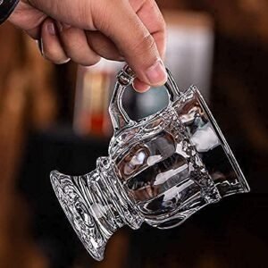 Clear Glass Coffee Mug Set of 6 with Handle, 140ml
