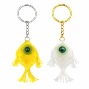 Silicone Keychain Combo Set – White & Yellow | Pack of 2