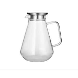 Borosilicate Glass Water Jug with Steel Air Tight Lid, 1.9L