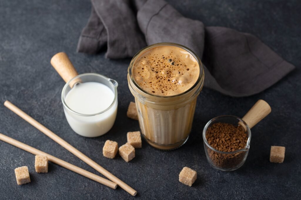 Coffee Glass with Straw