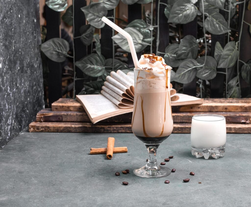 Coffee Glass with Straw
